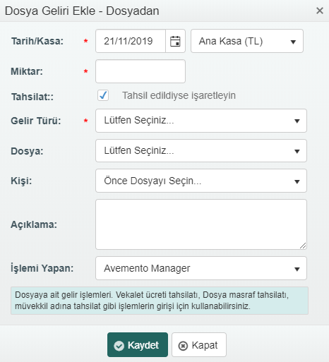 Hukuk Dosya Geliri