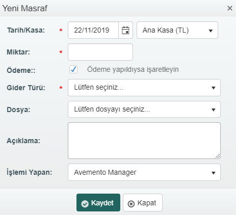 Hukuk Dosya Masrafı